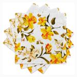 Recycled Bamboo Paper Napkin Tissue With Blue Floral Pattern