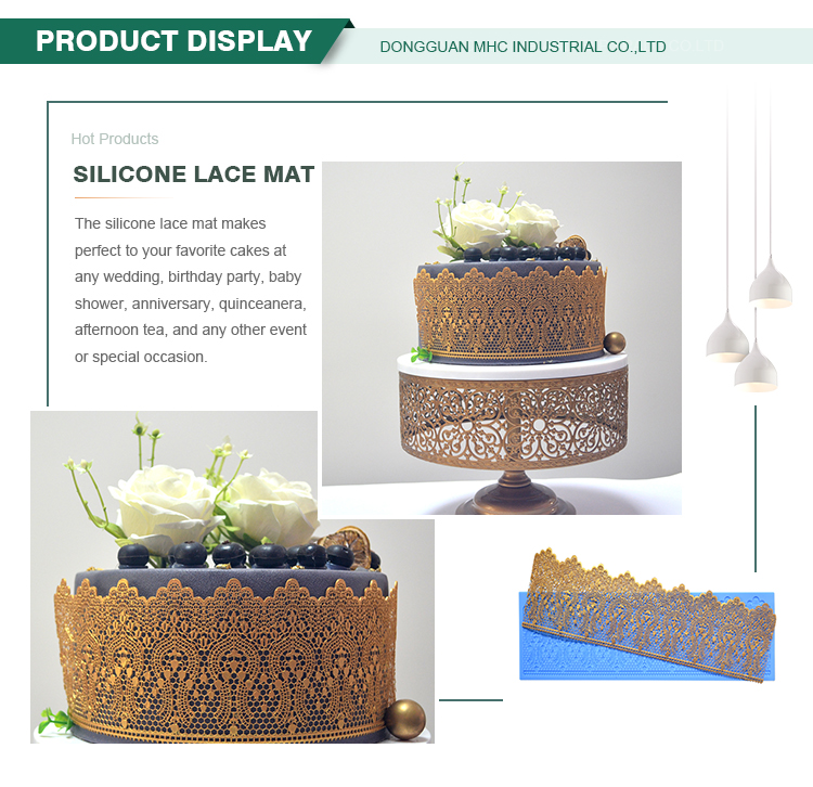 Homemade Silicone Baking Utensils Stocked Fondant Lace Moulds For Cake Decorating