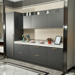 Commercial Metal Handle Adjustable PVC Kitchen Cabinet Particle Board