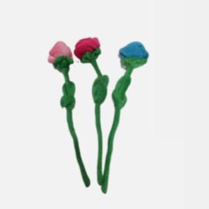 Quality Tie Dye Valentines Day Plush Toys Colorful Roseflower 28 Cm wholesale