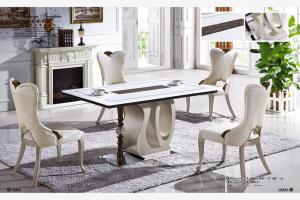 Quality club 6 seater rectangle marble dining table furniture wholesale