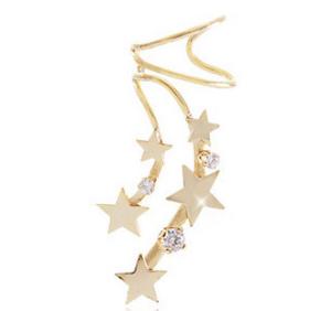 Quality Crystal Diamond gradient meteor no pierced ear bone ear clip earrings personality wholesale