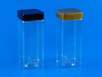 Colorful Cover Square Plastic Jars Environmentally Friendly 65 * 65 * 158MM