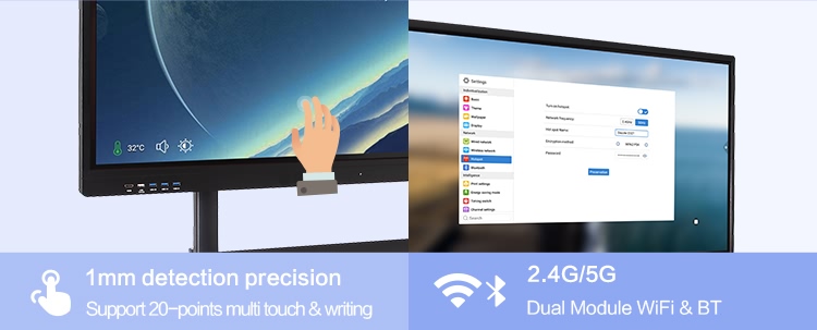 75Inch Interactive Digital Whiteboard For Online Teaching 350cd/M2