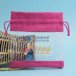 Christmas Gift Screen Printing Logo Recycled Jute Drawstring Bag