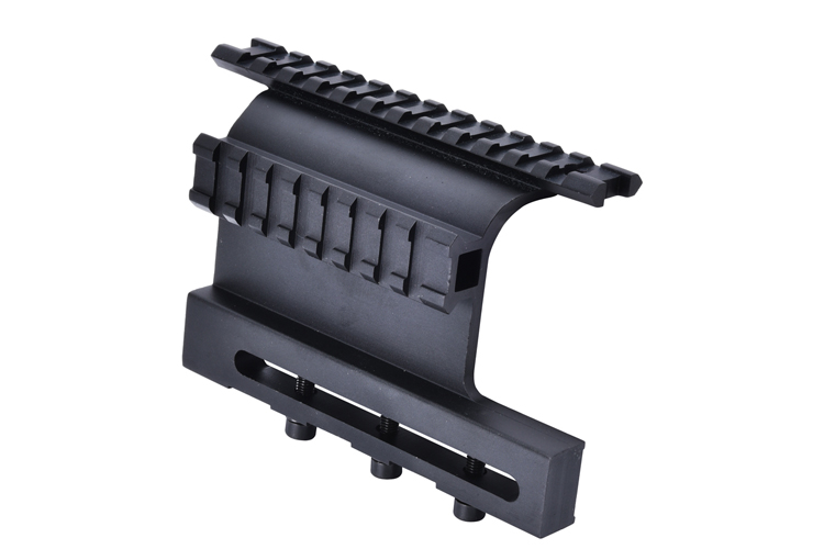 Side Mount Sight Scope Mount System with 127mm Bottom Length and Matte Black Finish