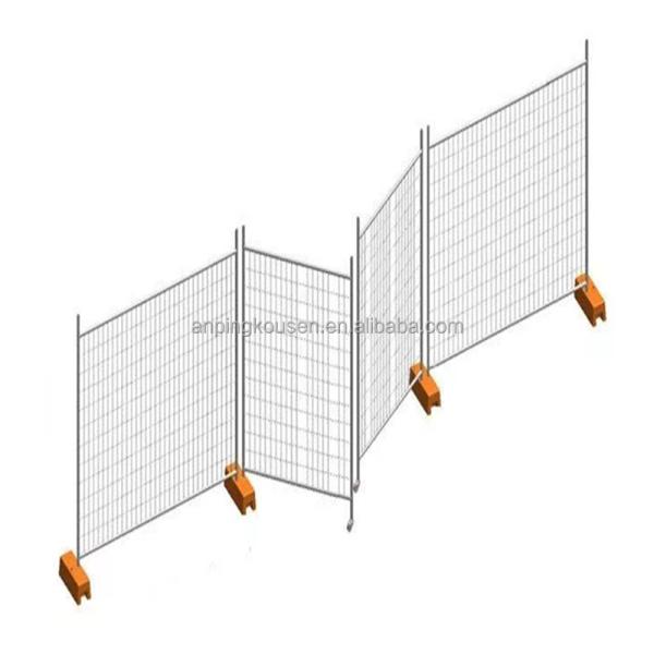 Yellow Chain Link Metal Temporary Fence and Temp Fence Bases Garden Fence with