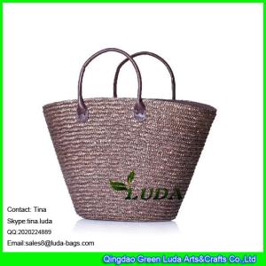 Quality LUDA brown handbags fashoin women straw tote big straw beach bags wholesale