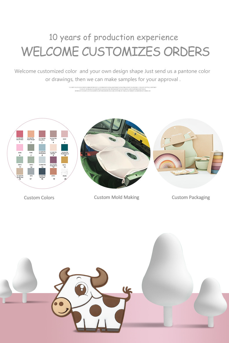 Customized Logo Silicone Baby Teether Chewable With Cow Fox Owl Shape