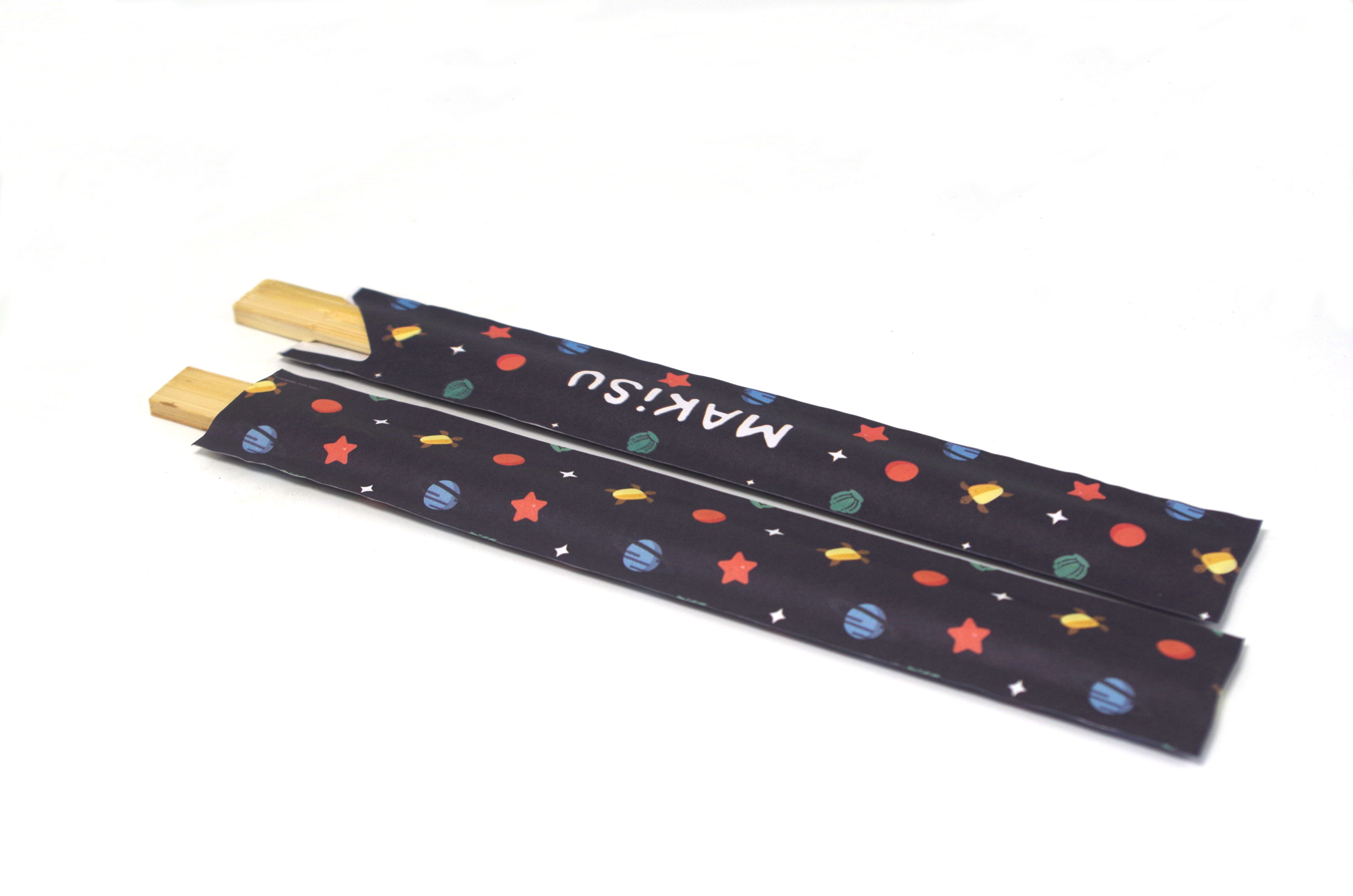 Connected Disposable Bamboo Chopsticks 210*4.8mm In Sleeves