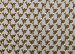 Quality 20m Gold Aluminum Metal Mesh Curtain SGS wholesale