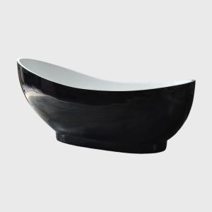 Quality Narrow Corner Jetted Black Acrylic Bathtub Freestanding Double Slipper 72 Inch wholesale