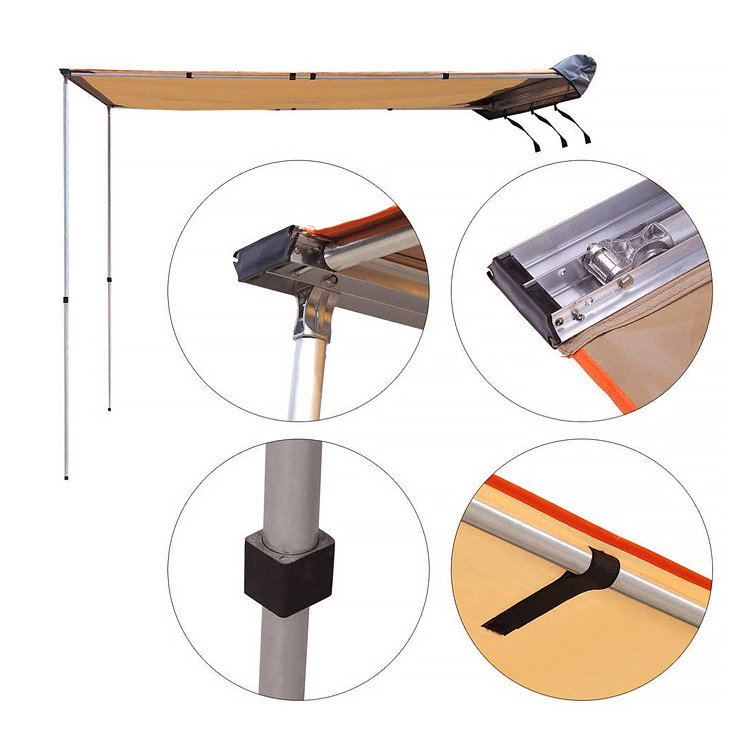 2X3m Retractable 280G Canvas car side tent 400D Oxford SUV Offroad Car Side Awning