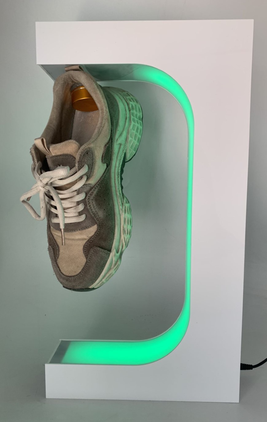 colorful led light magnetic levitation floating sneaker shoes display stand with remote controller