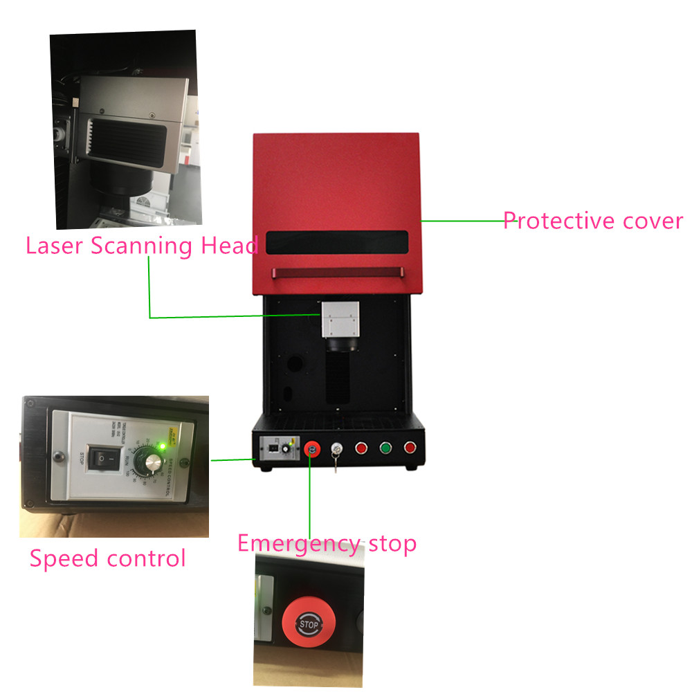 Mini desktop enclosed fiber laser marking machine phone shell apple logo mobile covers marking and engraving machine