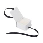 Custom Printed Jewelry Packaging Box With Ribbon / Cardboard Ring Boxes With