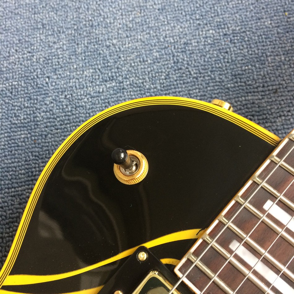JACK DANIELS standard LP electric guitar guitar, black and yellow combination, gold pieces, free shipping