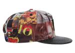 ACE Graffiti Pattern Applique Flat Brim Snapback Hats For Women 5 Panels