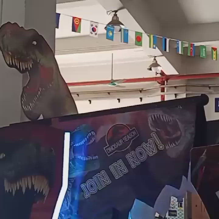 Coin Operated Video Arcade Game Machine Shooting Gun Jurassic Park Games With Dynamic Platform