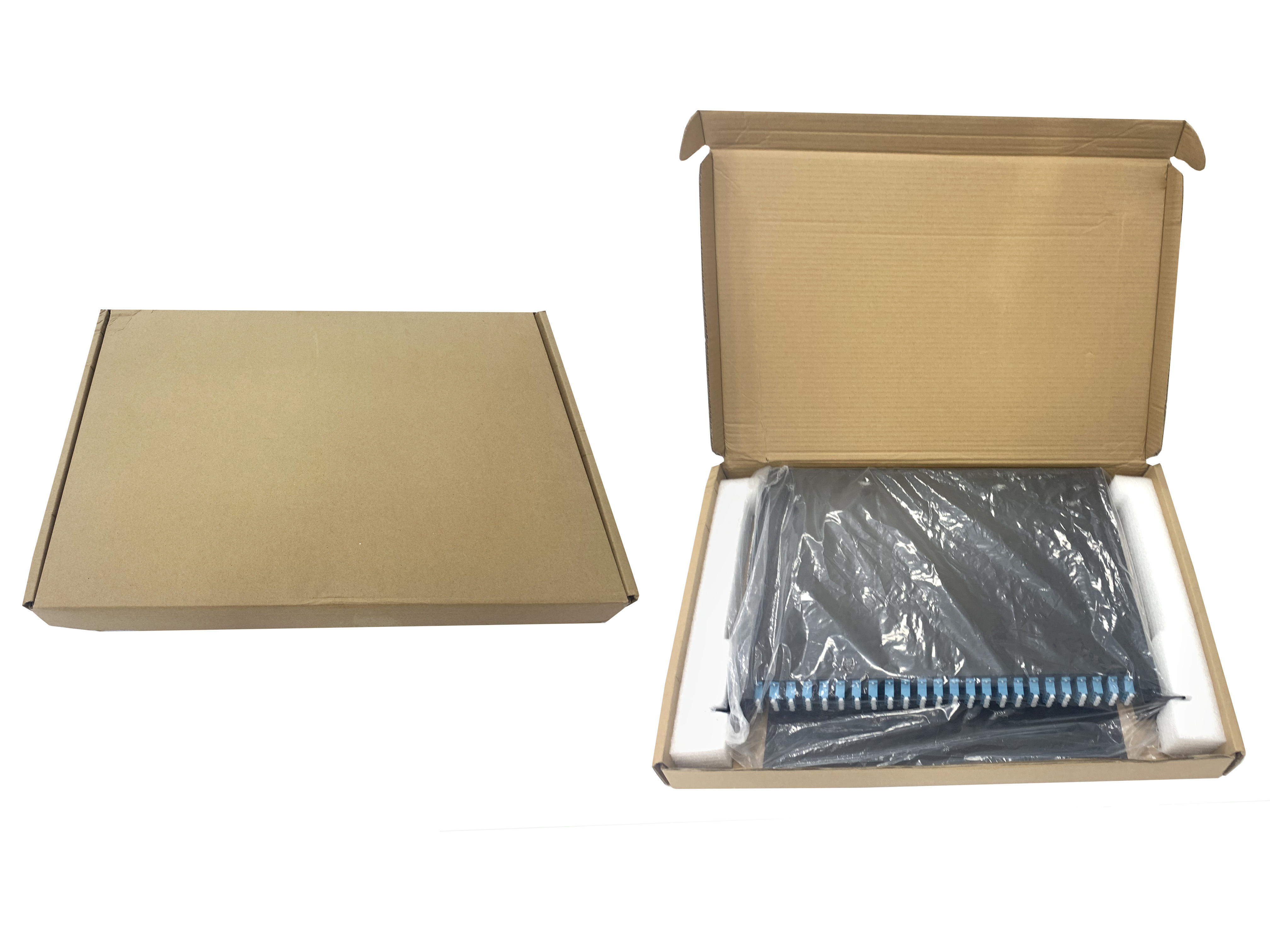 24 Port 96 Cores Rack Mounted 1U Optical Fiber Patch Panel ODF Full Loaded LC UPC Quad