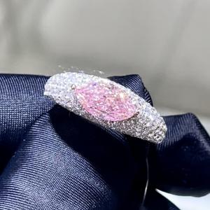 Quality 18k Marquise Shape Ring Lab Grown Pink Diamond Ring Special Design Luxury Jewelry wholesale