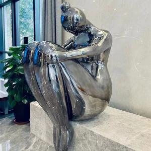 Quality Decorative Metal Abstract Sitting Woman Human Figure Art Sculpture wholesale