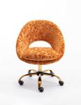 Orange Leisure 360Degrees Living Room Office Chair D18.90”Velvet Fabric