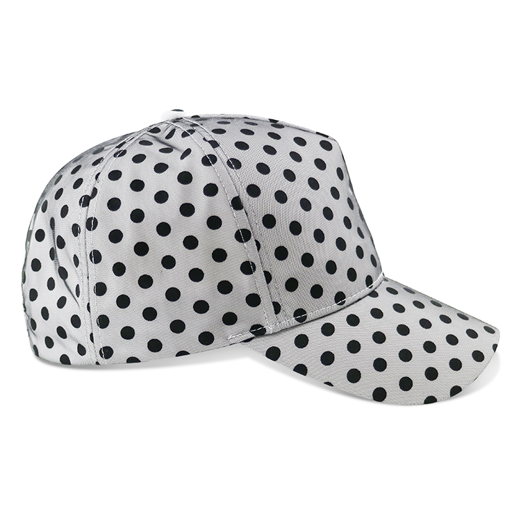 White Printed Long Brim Baseball Hat , Trendy Outdoor Ladies Sports Hats