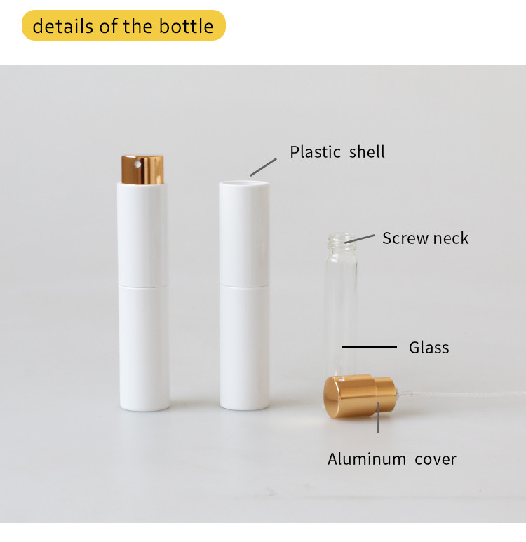 Personalized Twist Up Sprayer Mini Perfume Atomiser with 10ml inner glass vials