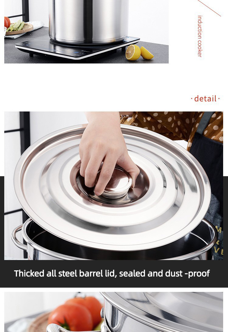 Amazon Hot Selling Flat Bottom Soup Pot Stainless Steel Heavy Duty Cooking Pot 201 Stock Pot With Stainless Steel Lid