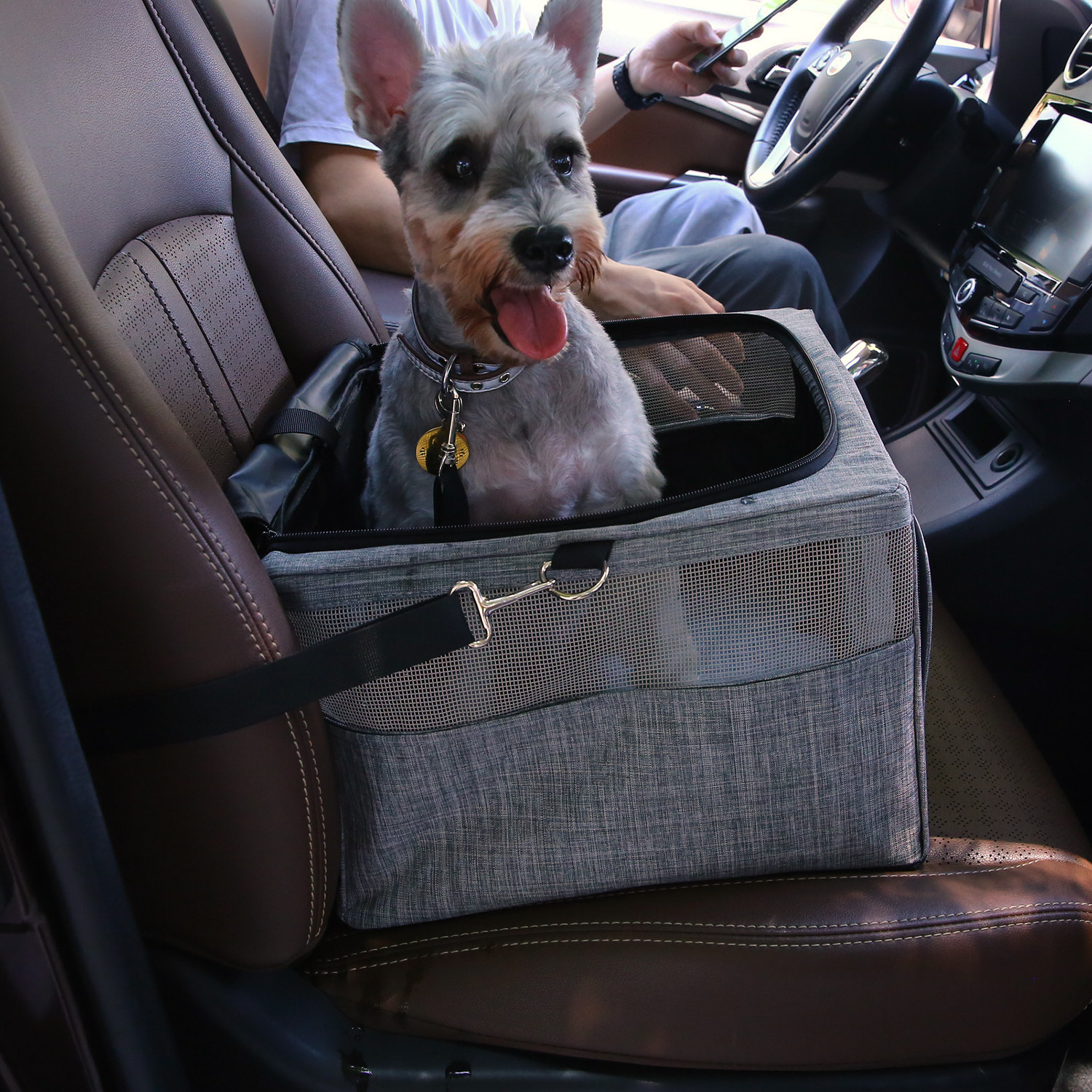 Safety Belt Pet Travel Carrier Outdoor Oxford Breathable Mesh Dog Box