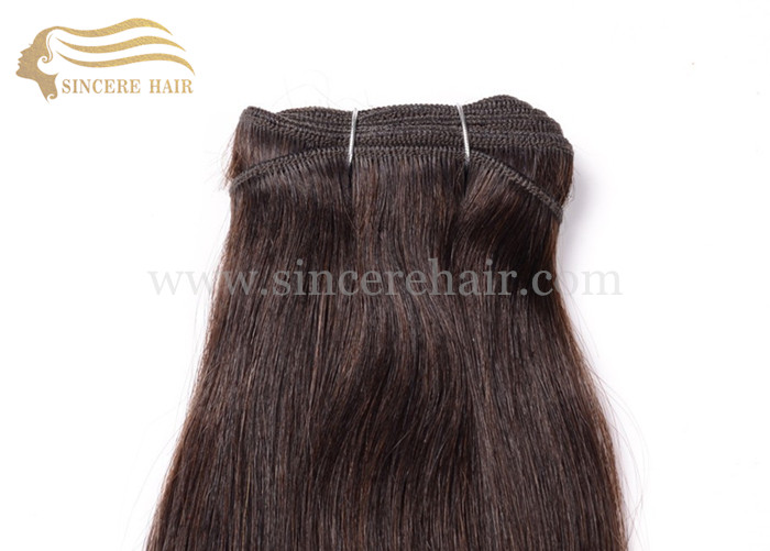 Wholesale 50 CM Remy Cuticle Hair Weft Extensions - 20" Silk Straight Brown Remy Human Hair Weft Extension For Sale
