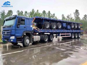 Quality T700 Steel 40 Ton 3 Axle Flatbed Container Trailer wholesale