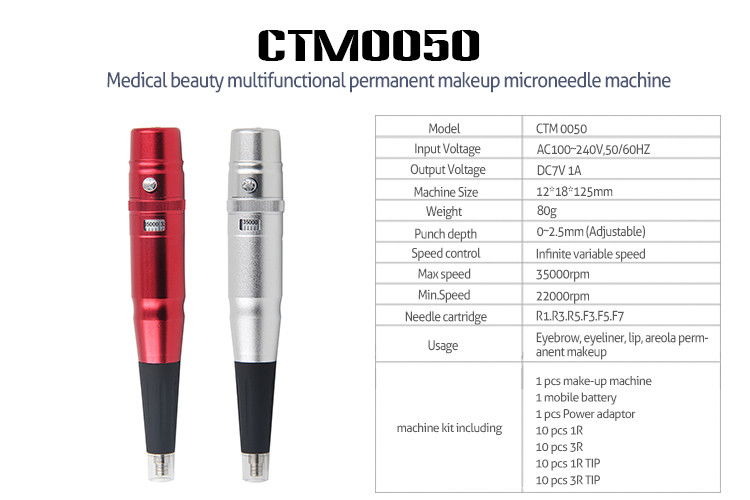 Medical Beauty Permanent Make Up Microneedle Machine 4 Colors Available