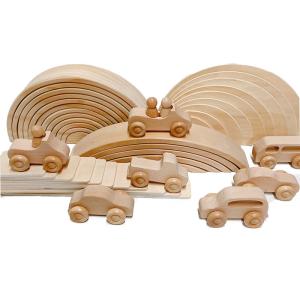 Quality Rainbow 35.5cm Coloured Wooden Building Blocks Large Baby wholesale