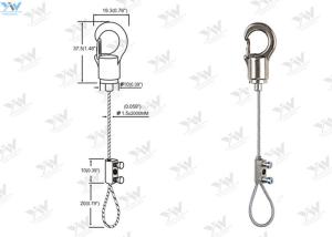 Quality 304 Stainless Steel Cable Suspension Kits Customize Wire Length For Suspended Signs wholesale
