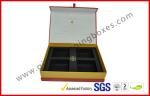 Elegant Handmade Hot stamping Red Gift Packaging Box , Custom Offset Printed