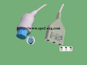 Quality LL Style Datex ECG Lead Cable 10 Pin 3 / 5 Lead With 3.6 Metre Length wholesale