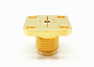 Quality Gold Plated 2.4mm Female Straight 4 Holes Flange Mount Millimeter Wave Connector wholesale