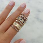 Blue Sapphire White CZ Eye Women Eternity Band Brass Eternity Ring For Women
