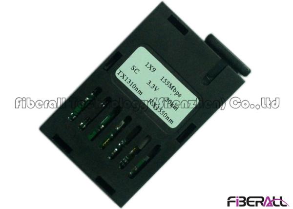 20Km 155M 1x9 Fiber Optical Transceiver , Gigabit Fiber Transceiver RoHS