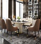 Marble Rectangle Counter Height Dining Table Chair Sets OEM ODM
