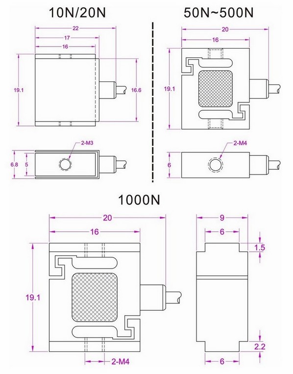 small size tension transducer