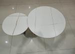 Stainless Steel 80cm 55cm Round Rotating Coffee Table