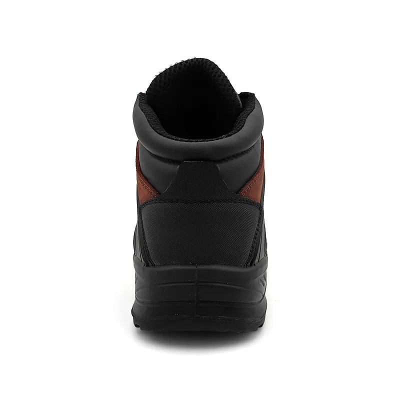 Brown Crazy Horse Leather Shoes Industrial Protective Safety Boots S3