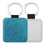 Personalized Sparkle Leather Pendant Key Chain For Sublimation Printing