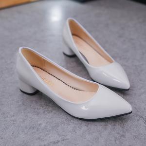 Quality Spring Single Shoe Pointy Ladies High Heels 4cm Leather Upper Pumps Business Office wholesale