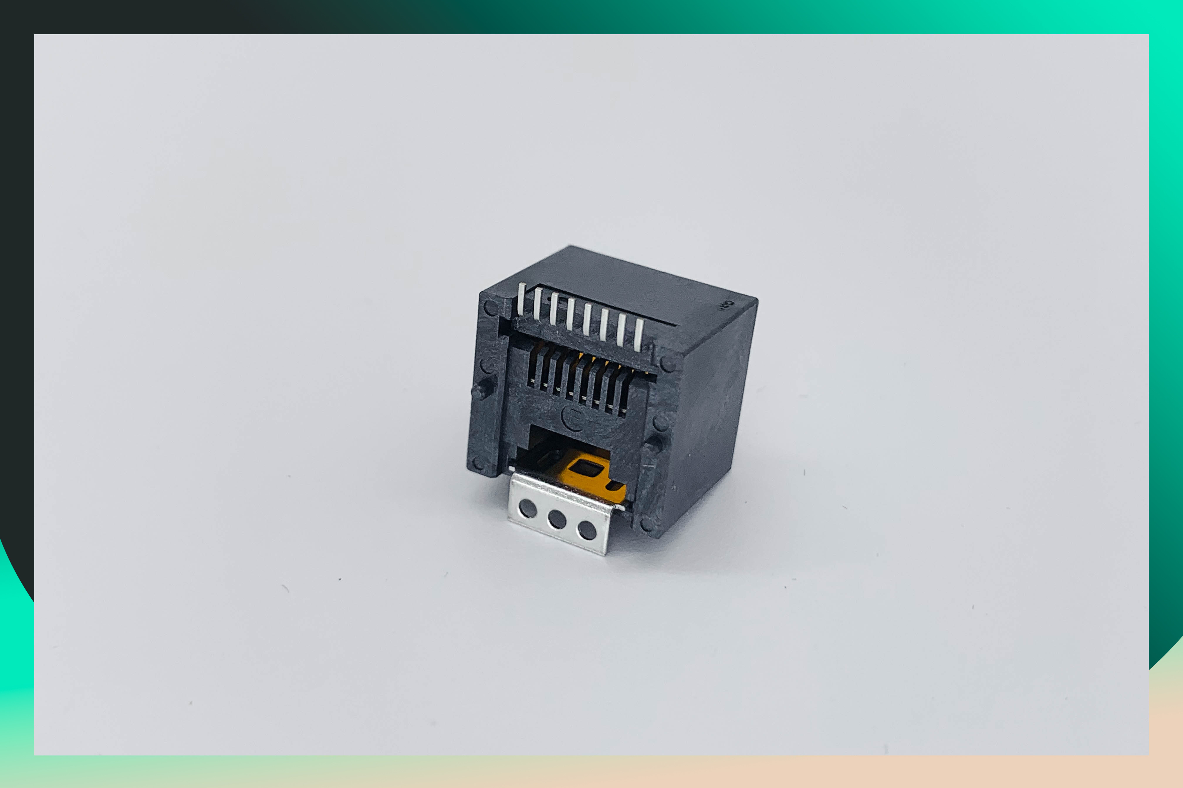 85513-5115 RJ45 Modular Jack Vertical Shielded SMT With Solder Tab 8P8C Top Entry