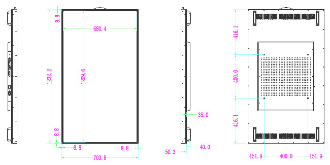 55" Shop Window LCD Display 1920x1080 5000nits
