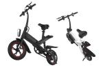 Adjustable Portable Folding Electric Bike 2 Wheels Inflated With Disc Brake